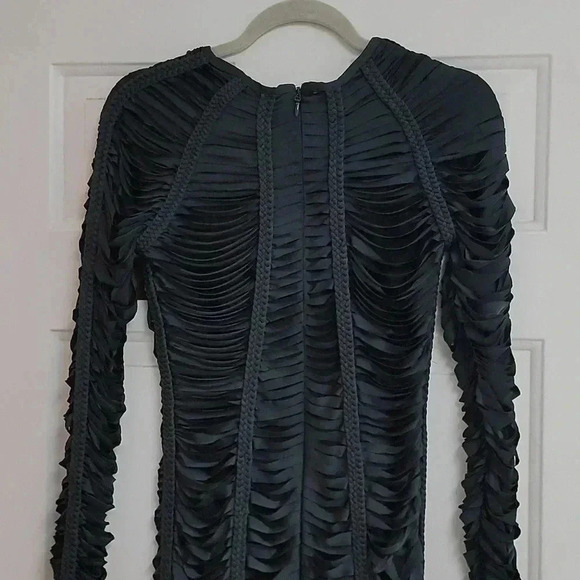 Siege' Charcoal Grey Laser Cut Braided Dress - House of CB - Picture 7 of 13